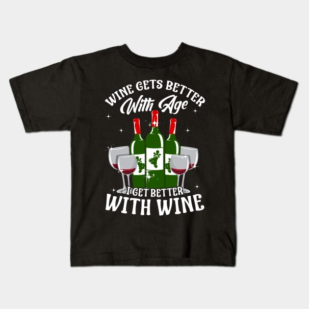 Funny Wine Lover Tee Kids T-Shirt by KsuAnn